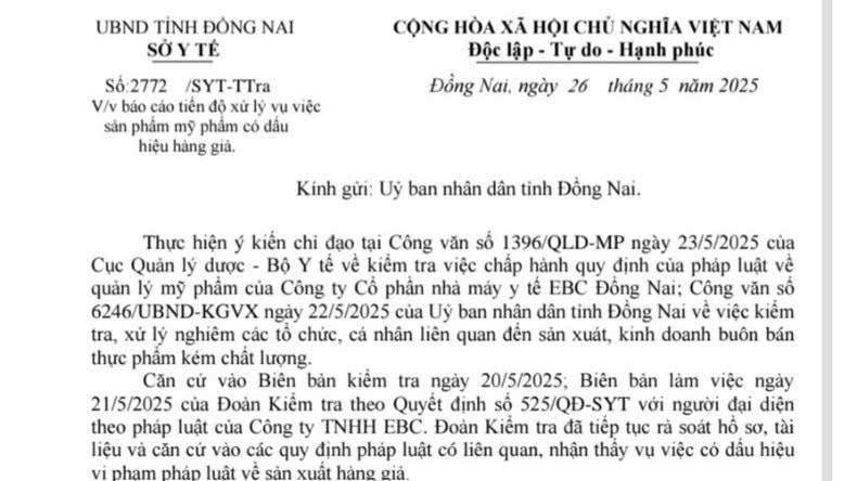 Công ty CP Nhà máy Y tế EBC Đồng Nai.