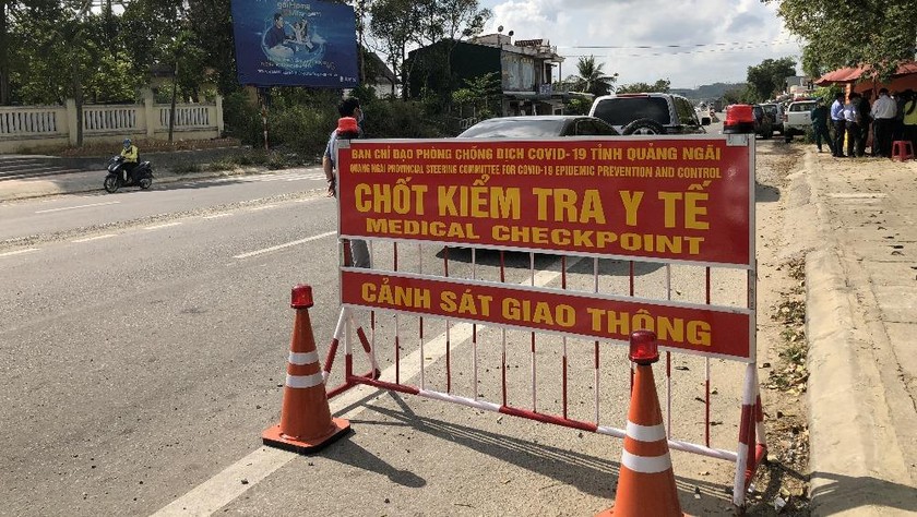 Quảng Ngãi kích hoạt các chốt kiểm tra y tế tại các cửa ngõ ra vào tỉnh từ 27/7/2020.