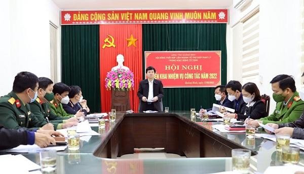 Ông Trần Chí Tiến - Giám đốc Sở Tư pháp, Chủ tịch Hội đồng phối hợp liên ngành phát biểu chỉ đạo tại hội nghị.