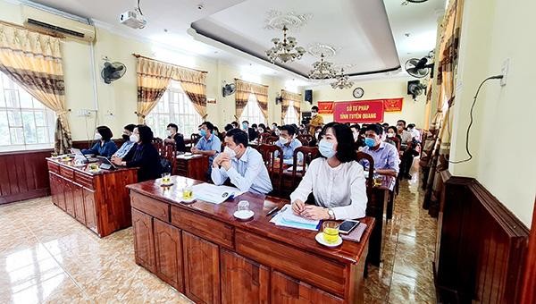 Toàn cảnh hội nghị tập huấn cho doanh nghiệp về Bộ luật Dân sự về bảo đảm thực hiện nghĩa vụ