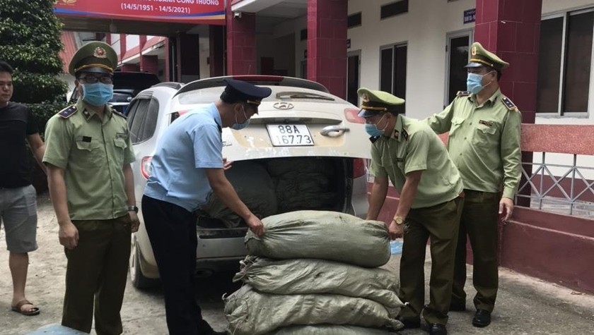 Số nguyên liệu thuốc lá không rõ nguồn gốc xuất xứ bị lực lượng chức năng tỉnh Cao Bằng thu giữ.