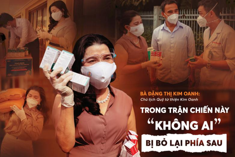 Bà Đặng Thị Kim Oanh, Chủ tịch Tập đoàn Địa ốc Kim Oanh kiêm Chủ tịch Quản lý Quỹ từ thiện Kim Oanh.