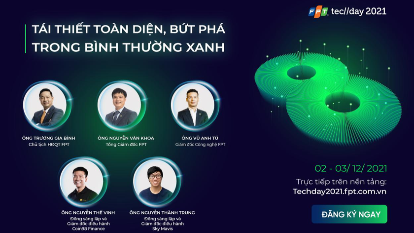 Diễn đàn Công nghệ FPT Techday 2021 – Sự kiện công nghệ lớn nhất năm của FPT - sẽ diễn ra 100% trên nền tảng trực tuyến trong 2 ngày từ 02-03/12/2021.