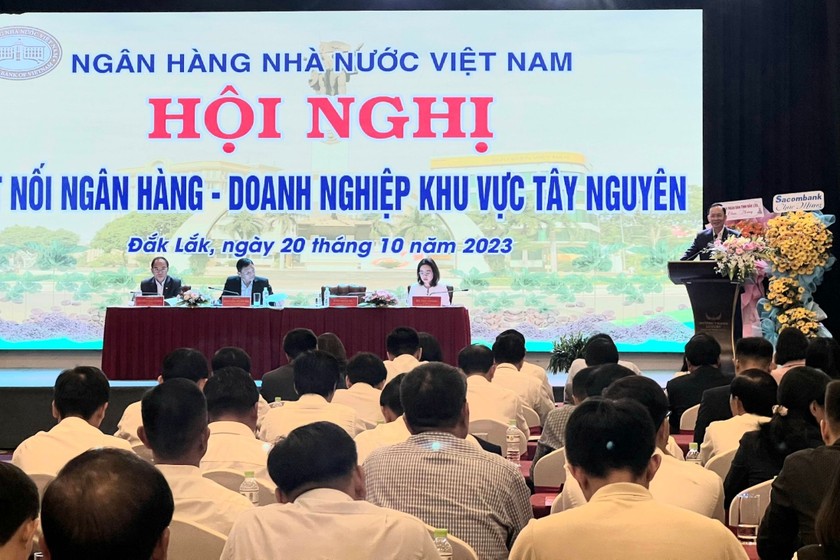 Hội nghị kết nối ngân hàng - doanh nghiệp khu vực Tây Nguyên. (Ảnh: Thanh Thanh).