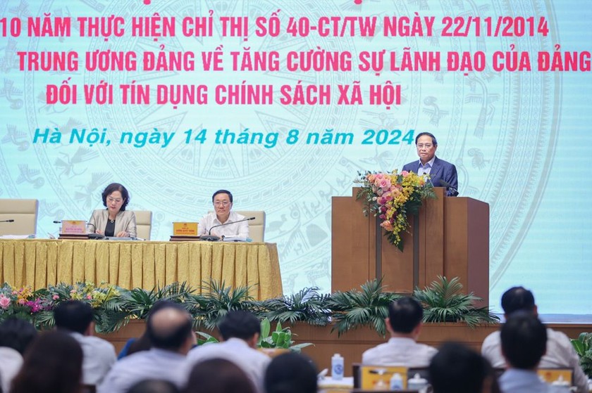 Thủ tướng Phạm Minh Chính nêu rõ 6 định hướng lớn thời gian tới để tín dụng CSXH tiếp tục là điểm sáng. (Ảnh: VGP)