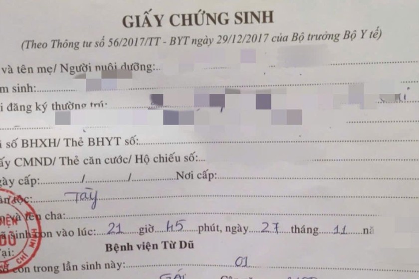 Đề xuất sửa đổi, bổ sung quy định về cấp và sử dụng Giấy chứng sinh. (Ảnh: Hồng Thương)