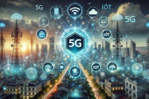 Thời đại 5G và IoT đang mở ra một kỷ nguyên mới nhưng cũng tạo ra những thách thức nghiêm trọng về an ninh mạng. (Ảnh minh họa: AI)