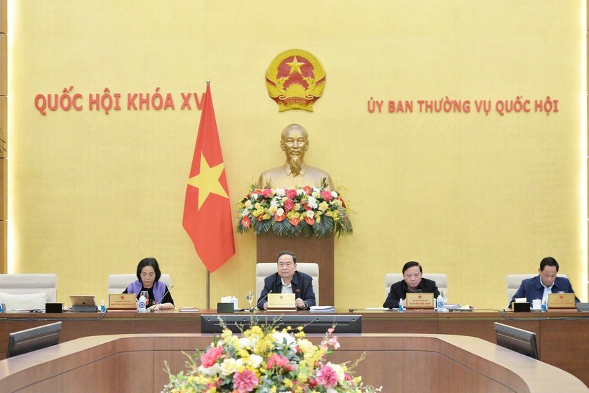 Chủ tịch Quốc hội Trần Thanh Mẫn chủ trì phiên họp. (Ảnh: Hồ Long)
