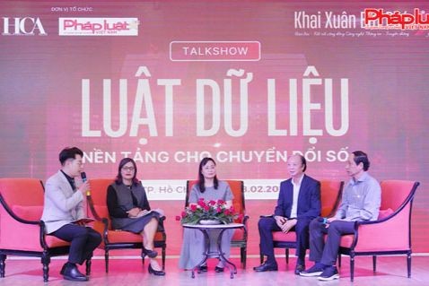 Talkshow “Luật Dữ liệu - Nền tảng cho chuyển đổi số” ngày 28/2/2025. (Nguồn: Báo PLVN)