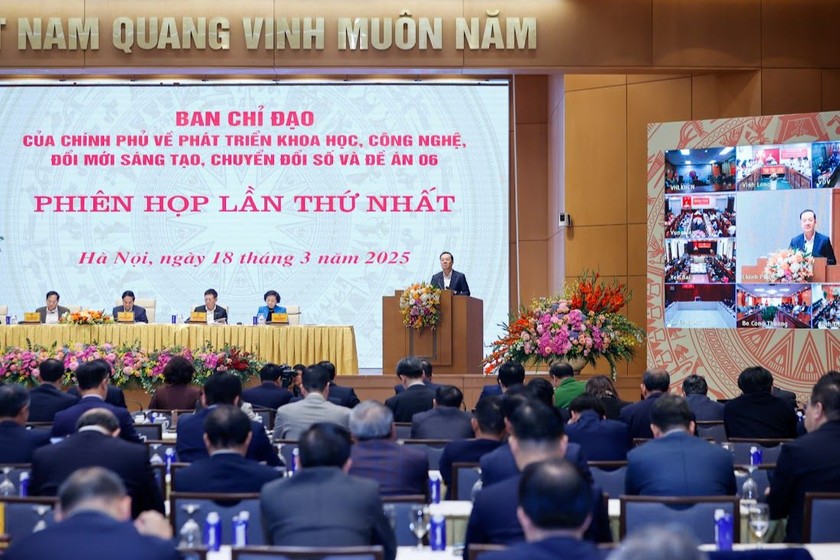 Phiên họp thứ nhất Ban Chỉ đạo của Chính phủ về phát triển KHCN, đổi mới sáng tạo, chuyển đổi số và Đề án 06. (Ảnh: VGP).