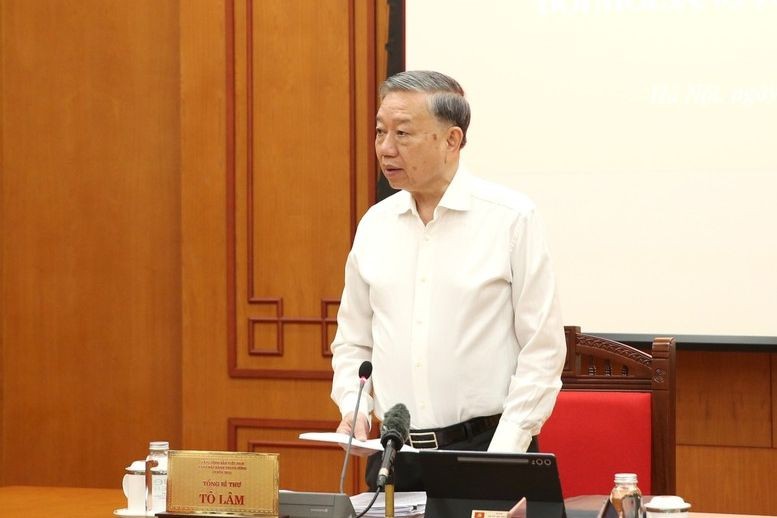 Tổng Bí thư Tô Lâm phát biểu khai mạc cuộc họp. Ảnh: VGP