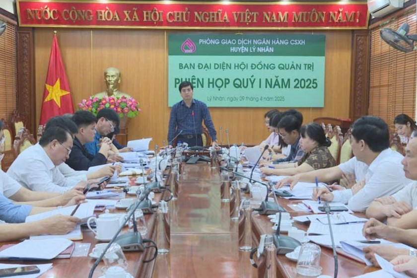 Ban đại diện HĐQT NHCSXH huyện Lý Nhân (Hà Nam) họp triển khai nhiệm vụ 