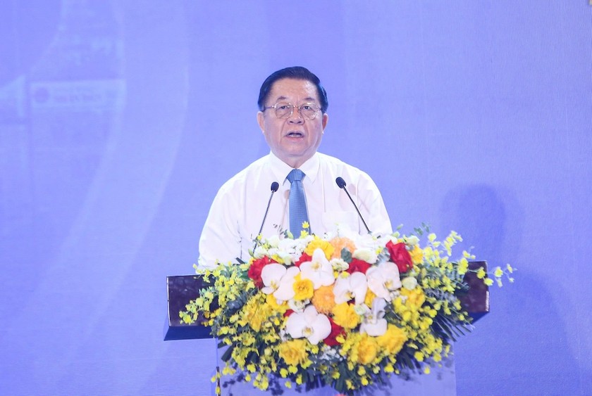 Ủy viên Bộ Chính trị, Bí thư Trung ương Đảng, Trưởng Ban Tuyên giáo và Dân vận Trung ương Nguyễn Trọng Nghĩa phát biểu tại Hội báo toàn quốc năm 2025.