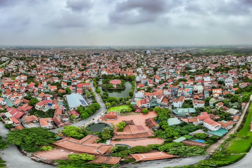 Một góc huyện Đan Phượng nhìn từ trên cao. (Ảnh: TTXVN).