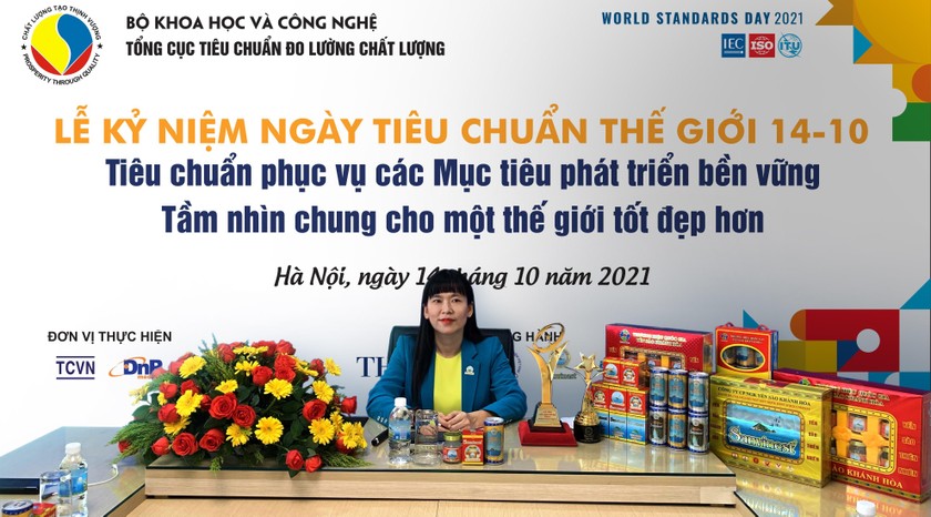 Đại diện Sanvinest Khánh Hòa tham dự hội nghị kỷ niệm ngày tiêu chuẩn thế giới và công bố Công ty CP Nước giải khát Yến sào Khánh Hòa đạt giải cao nhất World Class Giải thưởng Chất lượng - Châu Á Thái Bình Dương 2021.