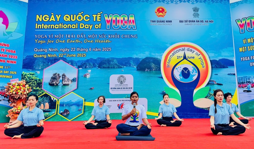 Điểm nhấn đặc biệt của chương trình là phần trình diễn giao thức Yoga cổ truyền do đại diện Đại sứ quán Ấn Độ hướng dẫn, mang đậm bản sắc văn hóa đất nước khởi nguồn của bộ môn này.