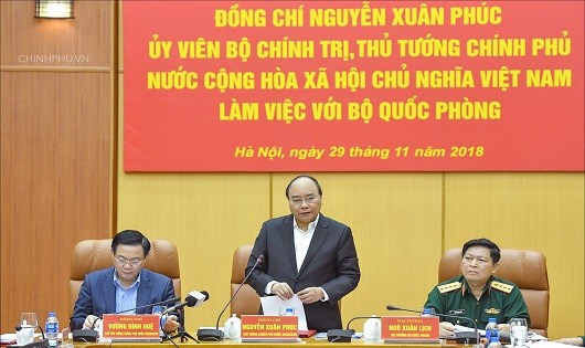 Thủ tướng Nguyễn Xuân Phúc phát biểu tại buổi làm việc.