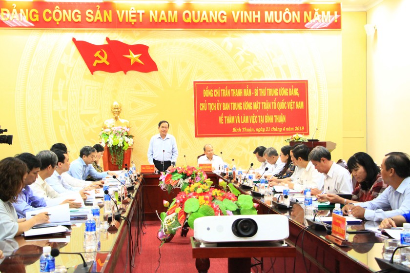 Ông Trần Thanh Mẫn phát biểu tại buổi làm việc