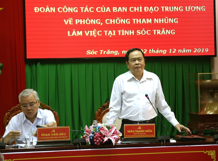 Ông Trần Thanh Mẫn phát biểu tại buổi làm việc.