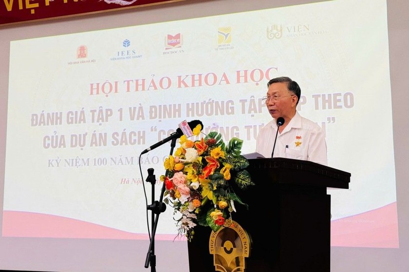 Đại tá, PGS.TS Trần Nam Chuân - nguyên cán bộ Viện Chiến lược, Bộ Quốc phòng nhận định về ý nghĩa của dự án sách "Con đường tương lai". (ảnh BTC)