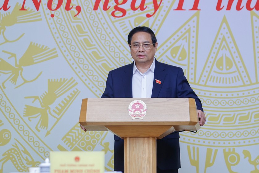 Thủ tướng Phạm Minh Chính phát biểu tại phiên họp. Ảnh: VGP/Nhật Bắc.