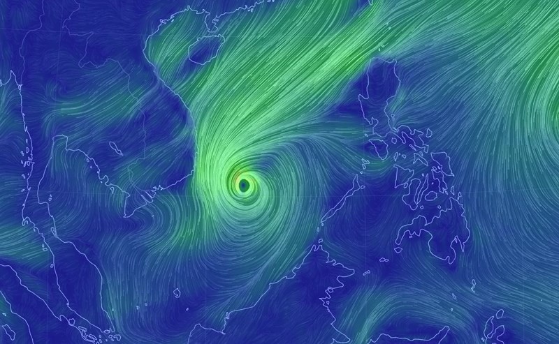 Vị trí cơn bão vào trưa nay 23/11