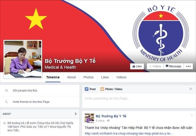 Fanpage chính thức của Bộ trưởng Bộ Y tế.