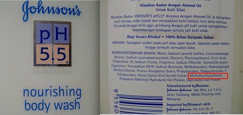 Chất cấm Methylisothiazolinone có trong sữa tắm Johnson and Johnson.