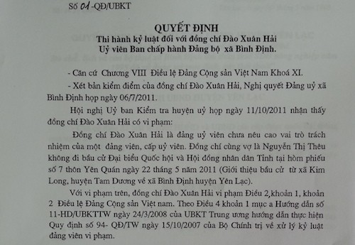 Yên Lạc (Vĩnh Phúc):  Cựu “quan xã” bị kỷ luật nhiều lần vẫn được bầu vào cấp ủy