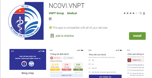 Ứng dụng NCOVI liên tục cập nhật tính năng mới 