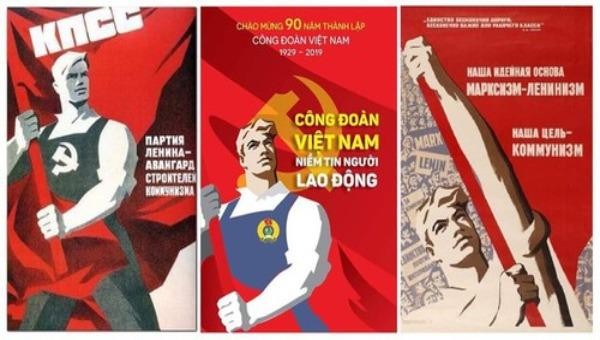 Tranh nhái xuất hiện nhiều trong các cuộc thi tranh cổ động.