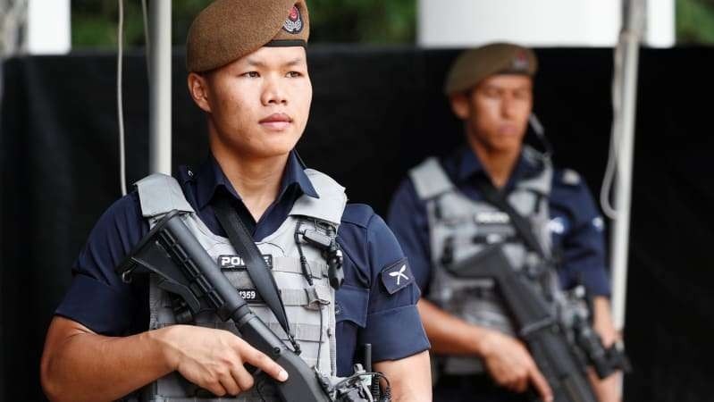 Một binh sĩ Gurkha tại Đối thoại Shangri-la ở Singapore ngày 1/6/2018.