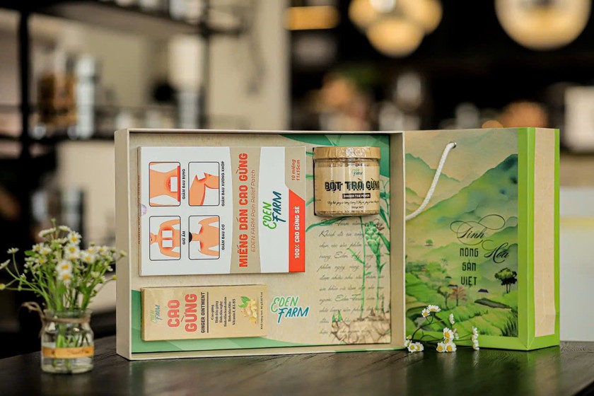 Hộp quà tặng sức khỏe được chiết xuất từ gừng của Eden Farm.