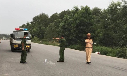 Hiện trường nơi Trung sỹ Khánh bị tông