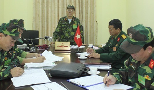 Đại tá Lê Ngọc Thanh, Phó Bí thư Đảng ủy, Chính ủy Bộ CHQS tỉnh thông qua kế hoạch công tác đảng – công tác chính trị