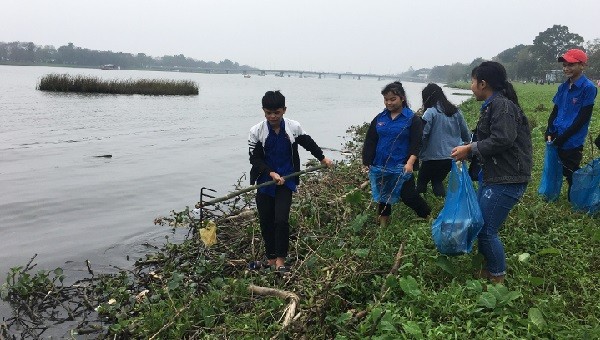 Sinh viên tình nguyện tham gia ngày Chủ Nhật Xanh 