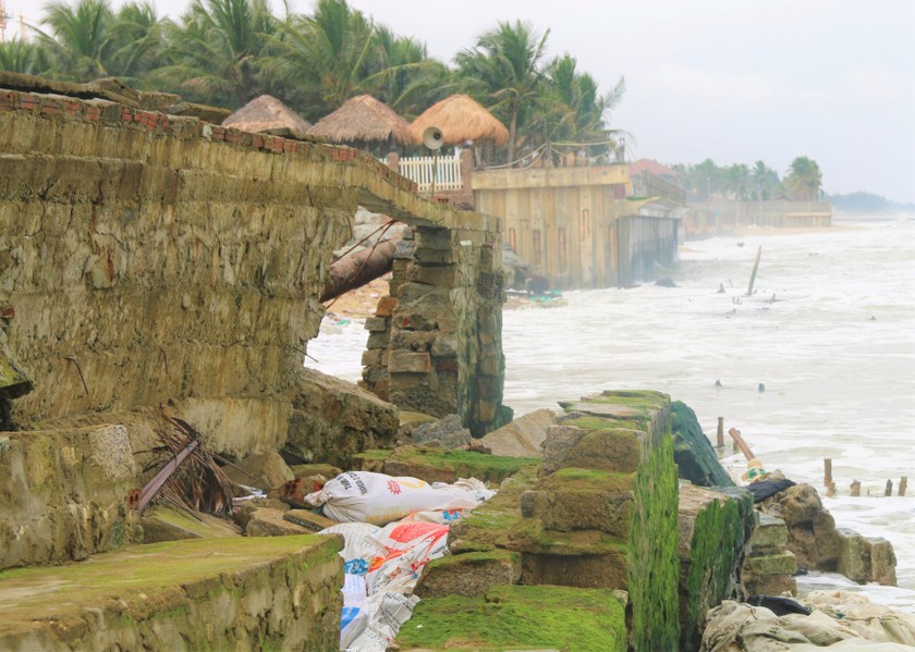 Bờ biển Hội An liên tục bị công phá nhiều năm gần đây. 