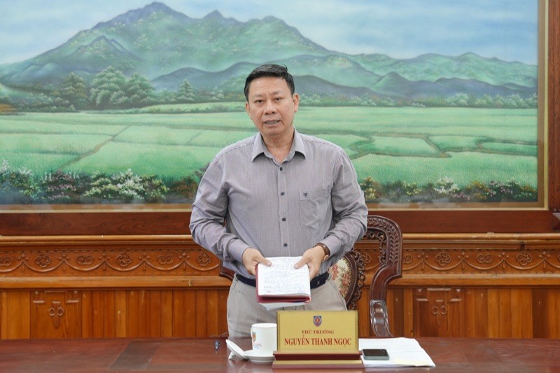 Thứ trưởng Nguyễn Thanh Ngọc kết luận buổi làm việc.
