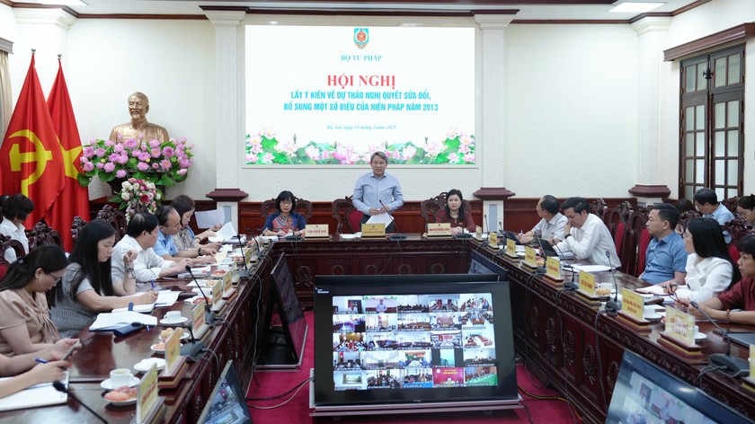 Bộ Tư pháp tổ chức Hội nghị lấy ý kiến về dự thảo Nghị quyết sửa đổi, bổ sung một số điều của Hiến pháp 2013 vào ngày 14/5/2025 vừa qua.