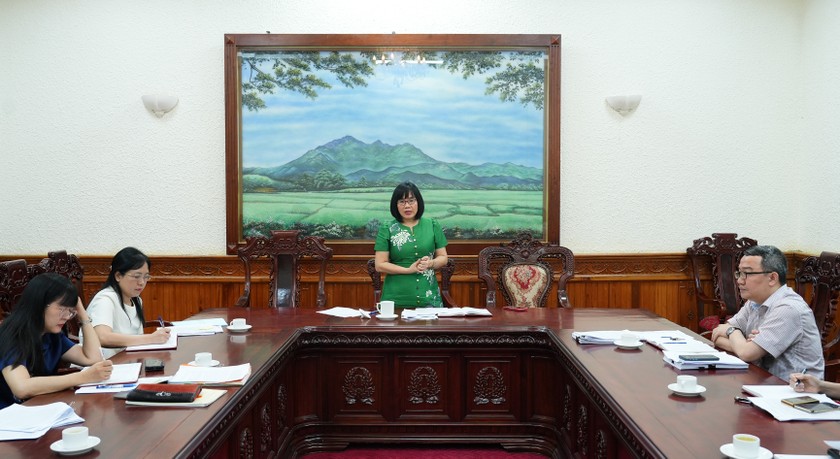 Thứ trưởng Đặng Hoàng Oanh kết luận buổi làm việc.