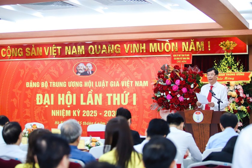 Toàn cảnh Đại hội Đảng bộ Trung ương Hội Luật gia Việt Nam lần thứ I nhiệm kỳ 2025 – 2030.