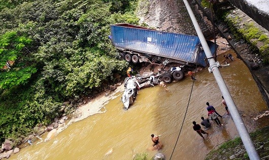 Hiện trường vụ tai nạn (ảnh: HN)