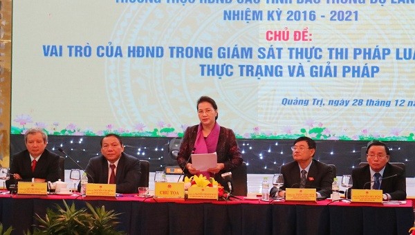 Chủ tịch Quốc hội Nguyễn Thị Kim Ngân phát biểu tại Hội nghị