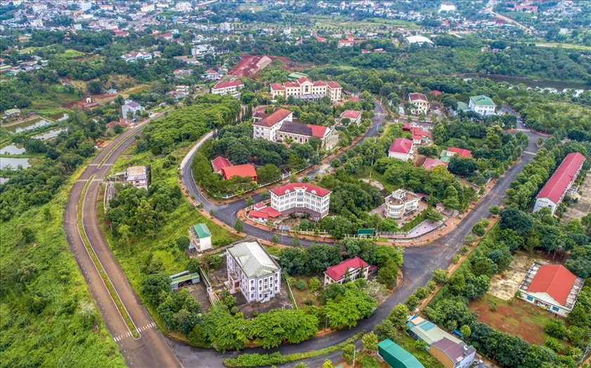 Thành phố Gia Nghĩa nhìn từ trên cao. Ảnh PT