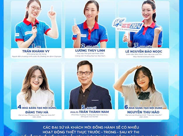 Các đại sứ khách mời truyền cảm hứng mùa thi 2025. (Ảnh: Đ.Hải)