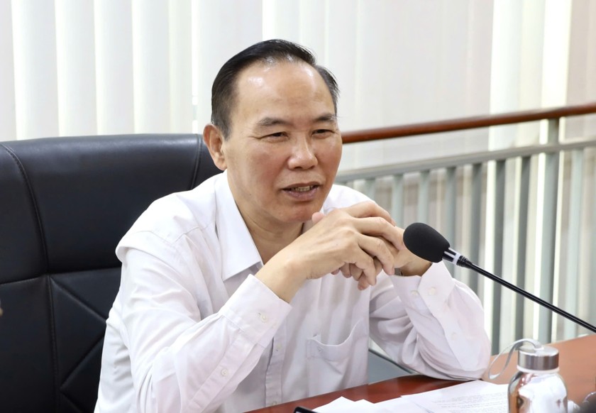 Thứ trưởng Bộ NN&amp;MT Phùng Đức Tiến kết luận cuộc họp. (Ảnh Phương Linh).