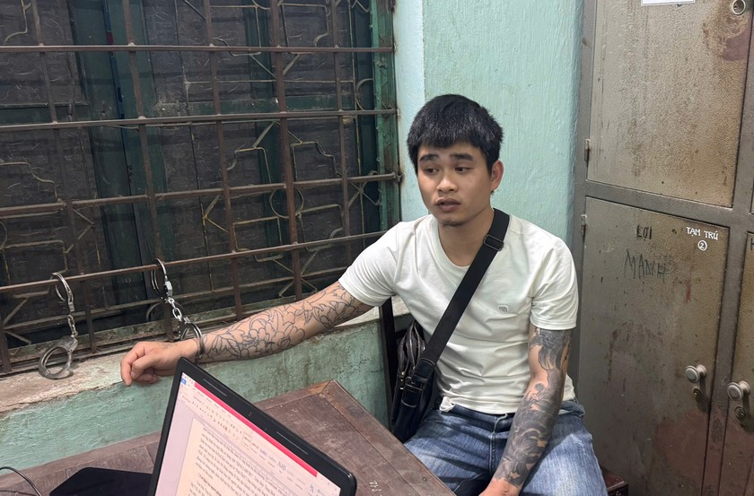 Đối tượng Trần Huy Tùng tại Cơ quan Công an