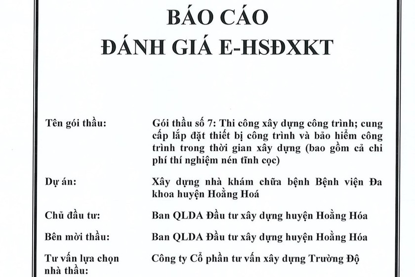 Báo cáo đánh giá hồ sơ dự thầu kết luận Công ty TNHH MTV Bạch Đằng đã kê khai và cung cấp các tài liệu không trung thực trong E-HSDT khi tham gia dự thầu.