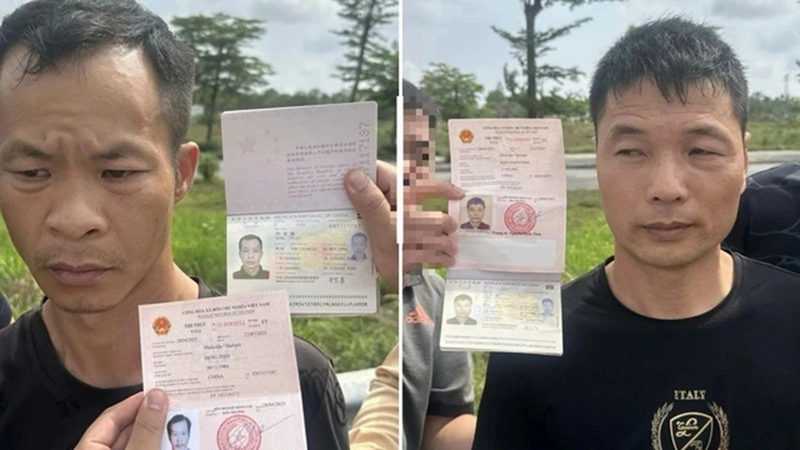 Các nghi phạm bị bắt giữ. Ảnh Công an Quảng Ninh