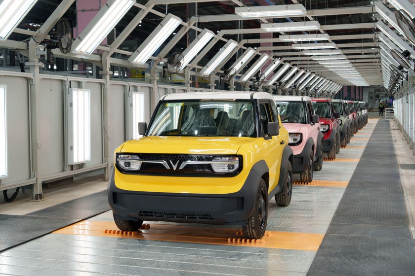 Những chiếc ô tô điện được sản xuất tại Nhà máy ở Vũng Áng. Ảnh: PV